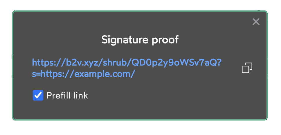 Signature modal